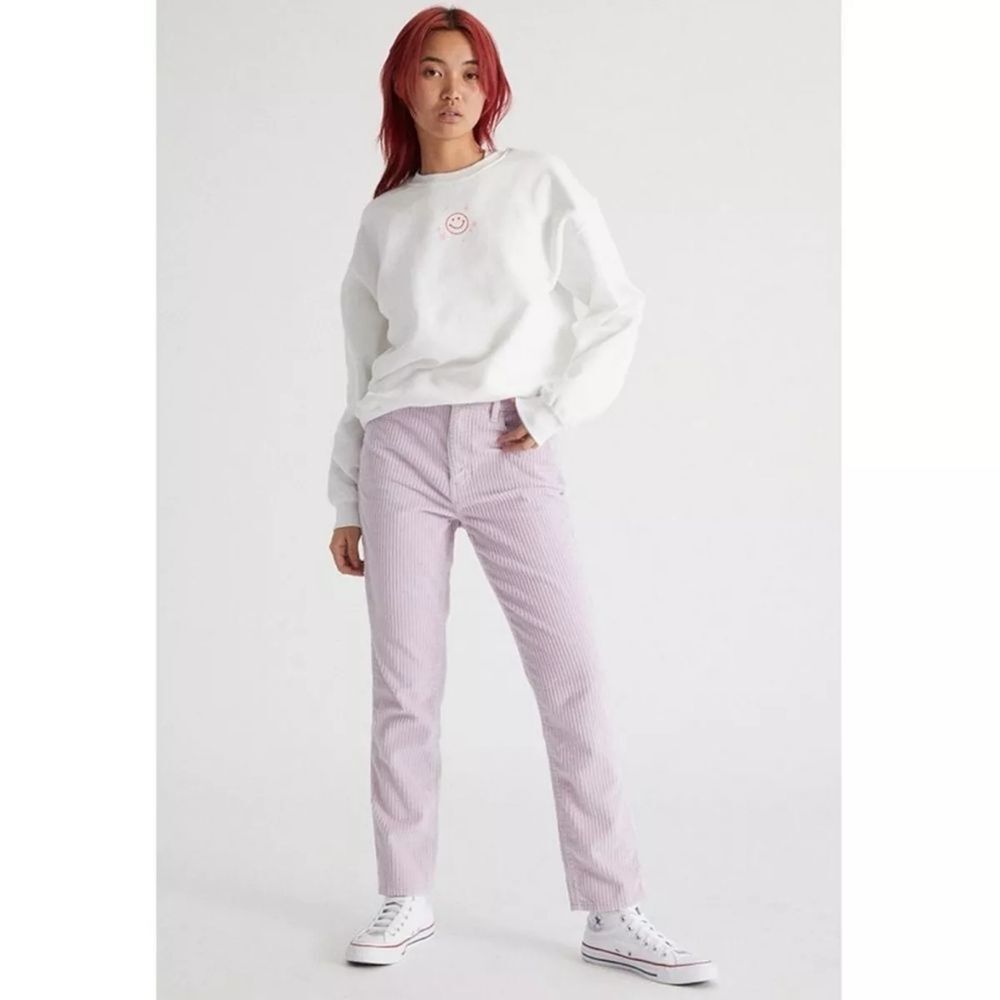 Pacsun light pink blush corduroy high rise mom jeans size 27